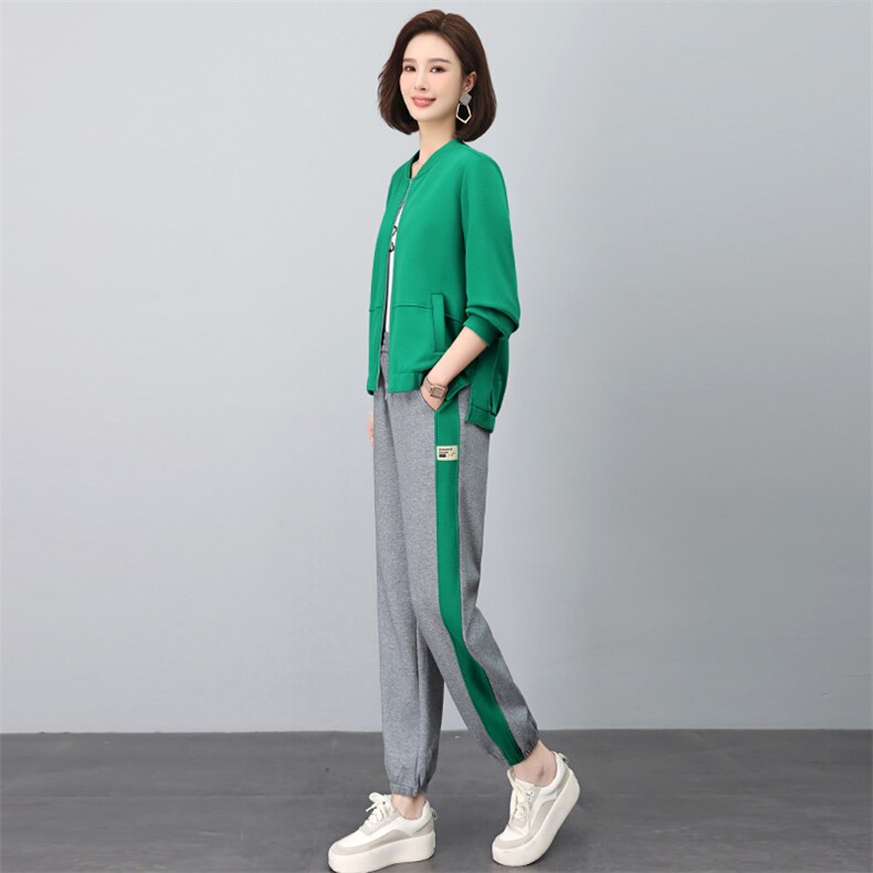 时尚休闲束脚套装秋季新款显瘦百搭运动服,女装套装/套裙,依恋蒂丝