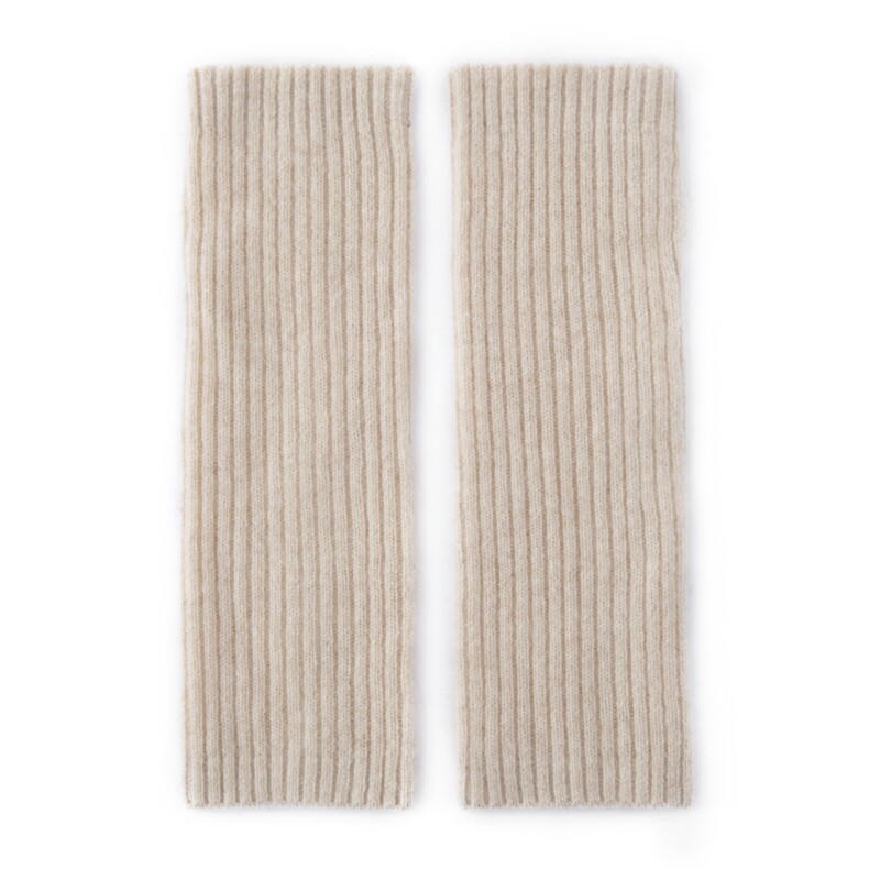 2025年秋季新款百搭坑条双股加厚长款保暖半指手套，手套，窄众羊绒