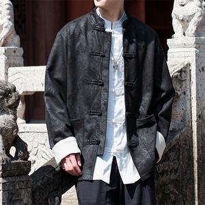 庆上新中式大码情侣麂皮夹克外套现货男士上衣JK1818-P110控188图片