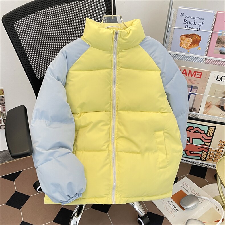 加绒加厚冬款男女立领棉衣保暖拼色面包服外套MY22 P75图片