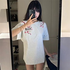万针全刺绣工艺抖音得物高品质260克重磅纯棉双纱美式高街短袖T恤，男装T恤，电商A486-1