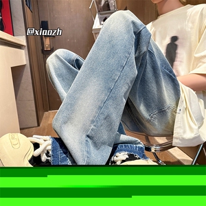XZ616 夏季新款水洗简约直筒休闲裤牛仔裤  TY1017 P65控78图片