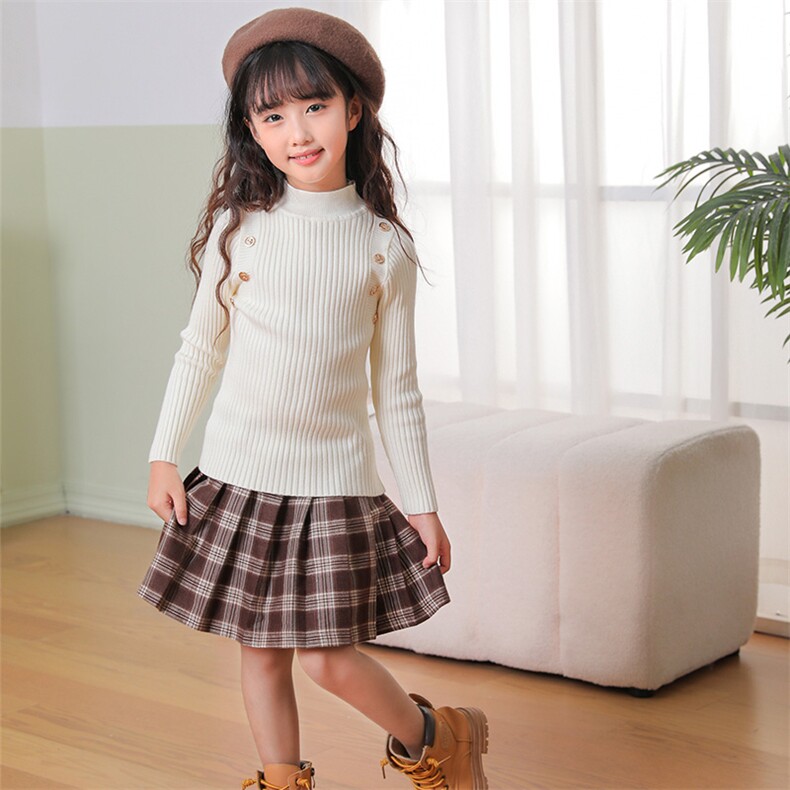 新款安迪绒女童半高领长袖毛衣时尚可爱保暖秋冬季儿童针织衫，童装卫衣/绒衫，绒颖羊绒