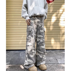 迷彩裤男士韩版潮流工装高街帅百搭褶皱2024秋冬ins长裤K5823-P40，男装工装外套，星座412-2