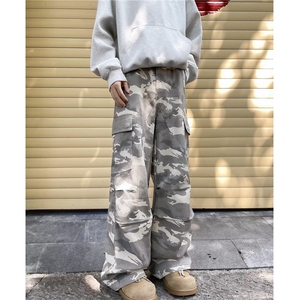 迷彩裤男士韩版潮流工装高街帅百搭褶皱2024秋冬ins长裤K5823-P40图片