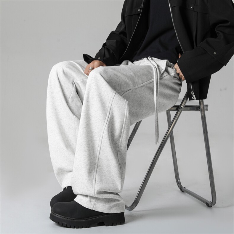 弯刀舒适卫裤华棉62%垂顺宽松S-3XL加绒加厚JRX1620特批-46,男装休闲裤,星座718