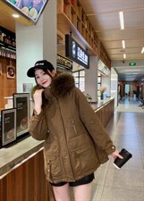 冬季新款三色大毛领派克服，其它，韩衫衣社