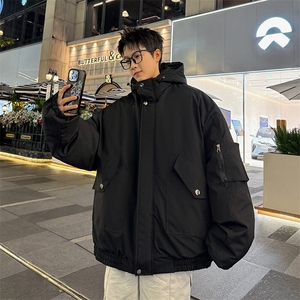 堆堆袖棉衣男冬季新款港风宽松连帽棉服MF9006-P95图片
