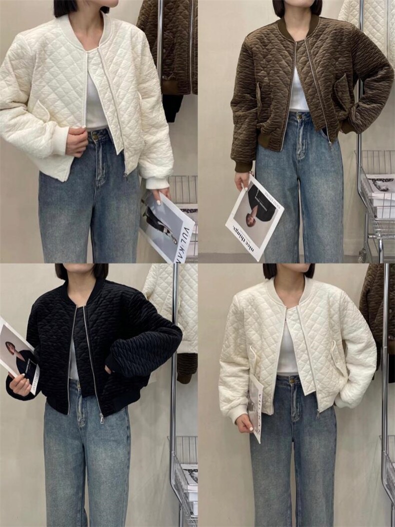 金丽绒压格衣，女装棉衣/棉服，卡薇尔