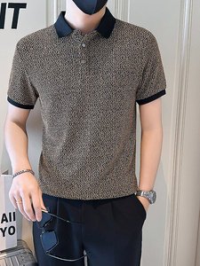 店主风社会小伙男高级感翻领POLO衫男保罗衫301A-1/PL114/P53图片