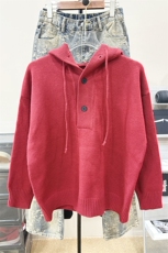 美式慵懒风高级感休闲连帽毛衣男女针织衫A086-MY2626-P65，男装针织衫/毛衣，电商基地A086