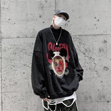 水洗做旧加绒加厚卫衣男23冬高领头像印花打底衫XZ514-2-X58-P78，男装T恤，星座514-2(原B239)