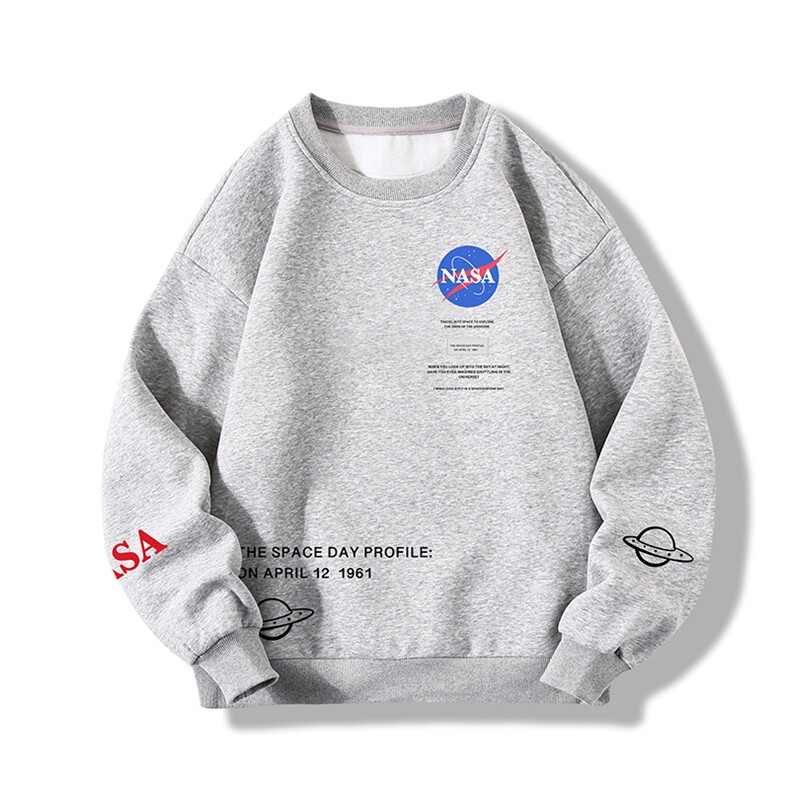NASA圆领卫衣男大码加厚加绒长袖t恤男S6243-P28加绒款-P33,男装卫衣,电商A040