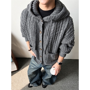 老钱风 950克超柔软北极绒针织开衫毛衣外套 W1569/特P75图片