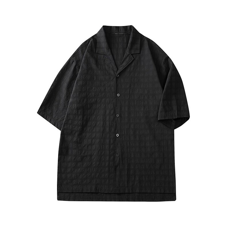 C5029/P40夏季新品西服领衬衫男个性肌理感格纹潮男宽松衬衣上衣,男装西服,电商A141