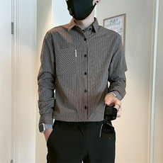 秋季长袖衬衫男青年商务职业工装正装蓝色平纹衬衣男西装寸打底衫，男装衬衫，星座506A