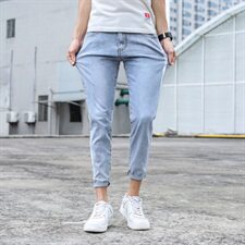 秋季牛仔裤男韩版男士小脚弹力休闲修身九分潮牌裤子9085-P45，男装牛仔裤，电商A318