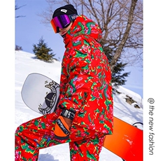 新款时尚大码东北大花袄男单板双板防风加绒滑雪服HF37-P175控265，男装卫衣，电商A001