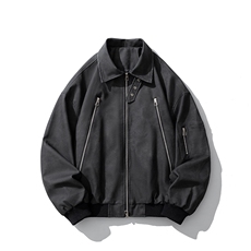1扎染做旧面料双拉链大口袋情侣大码M-5XL皮夹克JK77867P90控148，男装夹克，星座226-2