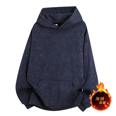抖音得物品质二开美式高街加绒重磅水洗满天星扎染连帽卫衣W385JR，男装卫衣，电商A486-1