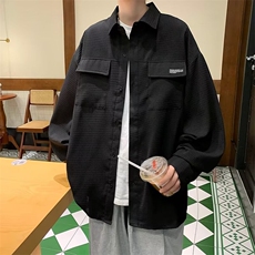 F147-P40春季港风宽松休闲百搭衬衣2024新款长袖衬衫外套男士，男装衬衫，星座512-6