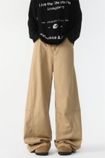 8XL-M工装裤男秋季日系男直筒宽松阔腿休闲弯刀裤子男K9177P65，男装工装外套，电商D206-1