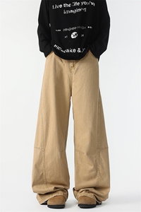8XL-M 工装裤男秋季日系男直筒宽松阔腿休闲弯刀裤子男K9177P65图片
