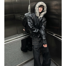 美式座山雕仿狼毛加绒加厚棉服夹克610A-1-LY284-P150，男装夹克，星座610A-1