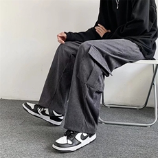 新款长裤高街vibe裤子街头风拼接牛仔裤男宽松直筒裤N7025/P35，男装牛仔裤，星座506