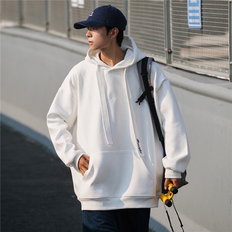22秋装新品情侣卫衣连帽卫衣简约绣花外套宽松上衣G1017P68男,女装短外套,电商A339
