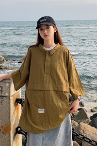 夏季潮流休闲衬衫宽松大码短袖衬衣A161-1703-P40图片