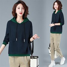 时尚潮流舒适长袖卫衣/绒衫2021年秋季休闲连帽套头，女装卫衣/绒衫，简韵佳