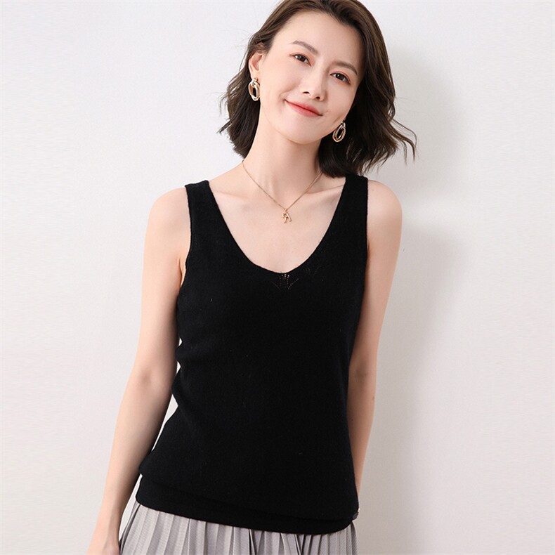 2025年夏季新款纯色简约针织羊毛吊带时尚休闲通勤百搭，女装背心吊带，佳绒高端店