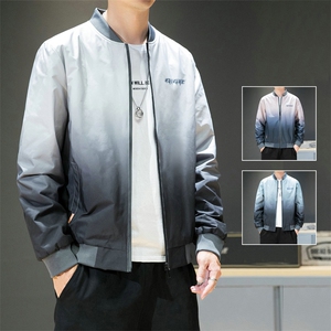 春秋季外套男士潮牌宽松休闲运动渐变夹克工装棒球服DS858T