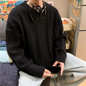 8XL- M 特大码麻花圆领毛衣男潮流大码毛线衫套头外套MY1206P50图片