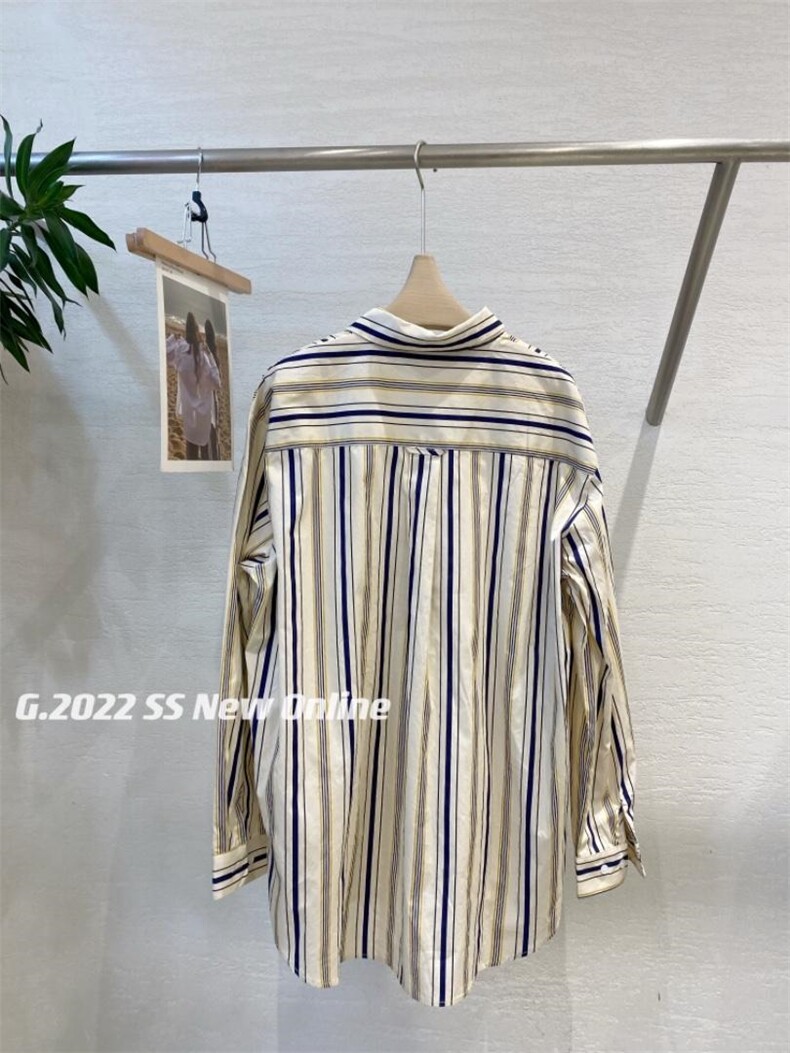 条纹衬衫均码现货4色，女装衬衫，G