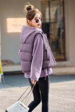 羽绒服马甲女士2025冬季新短款时尚两件套蓬松保暖马夹外套白鸭绒，女装羽绒服，意芙
