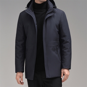白鹅绒羽绒服休闲脱卸帽男时尚冬装爸爸装外套上衣NRZ860128-P410图片