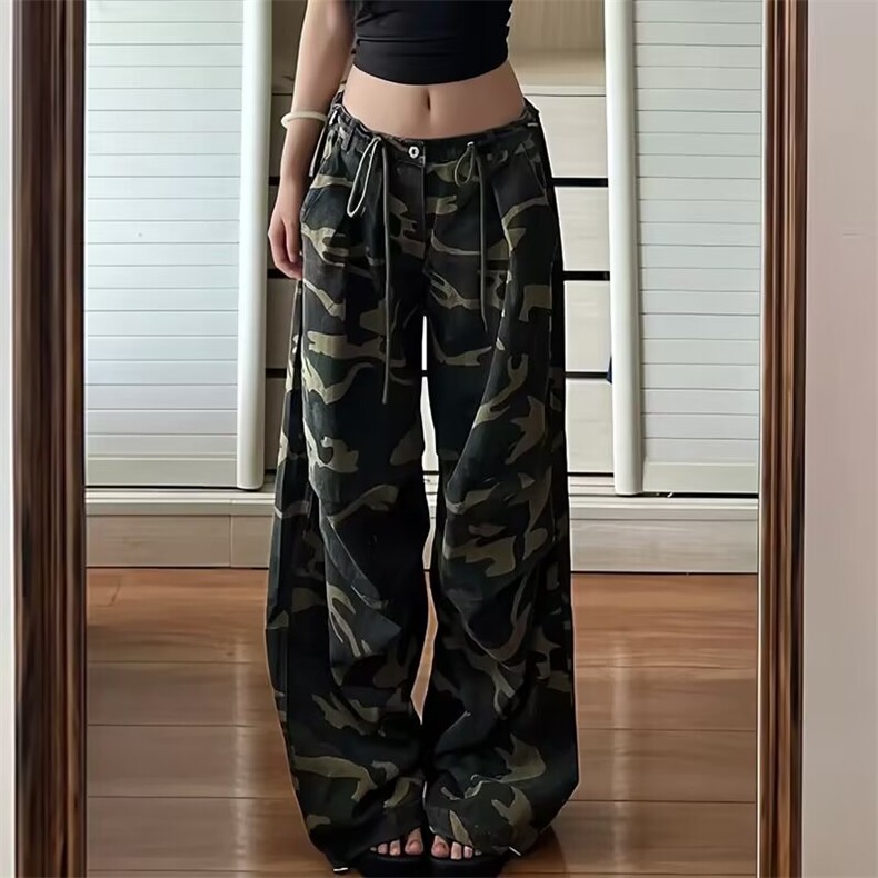 美式高街复古hiphop迷彩工装裤牛仔阔腿休闲裤ins潮牌L83622-P55，男装工装外套，星座1008