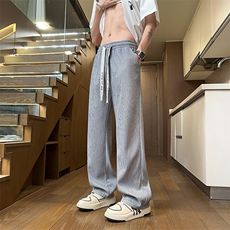 夏季港风垂感舒适休闲裤男潮流大码直筒裤K2501310B-1-P32，男装休闲裤，星座310B-1