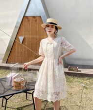 现货夏季新款蕾丝连衣裙，女装连衣裙，与跃