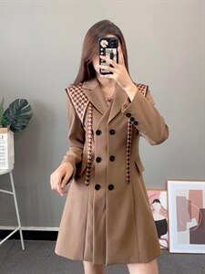 2021秋装新款西装裙（披肩可脱卸）,女装西装,中广青青