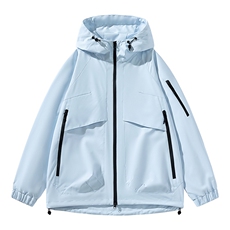 白底二开宽松冲锋衣工装夹克百搭落肩简约上衣外套YHJK-W6601-P70，男装夹克，星座717