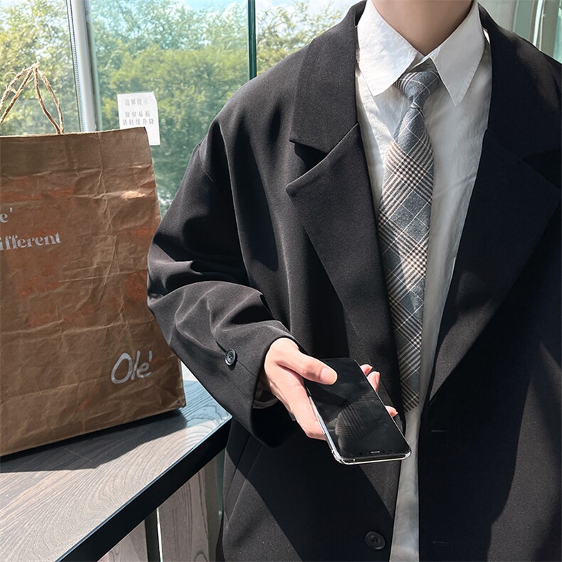 秋季小西装西服外套男ins上衣英伦单西宽松休闲A071-X06-P85,男装西服,电商A071