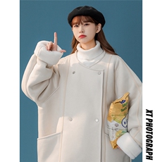 1中性风皮毛一体棉衣女高级感圆领机车棉衣男外套女8708P158控228，女装棉衣/棉服，星座226-2