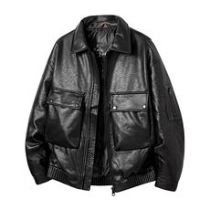 高定纳帕纹90鸭绒加厚皮衣羽绒服男士2025冬季新款羽绒外套，男装皮衣，星座914