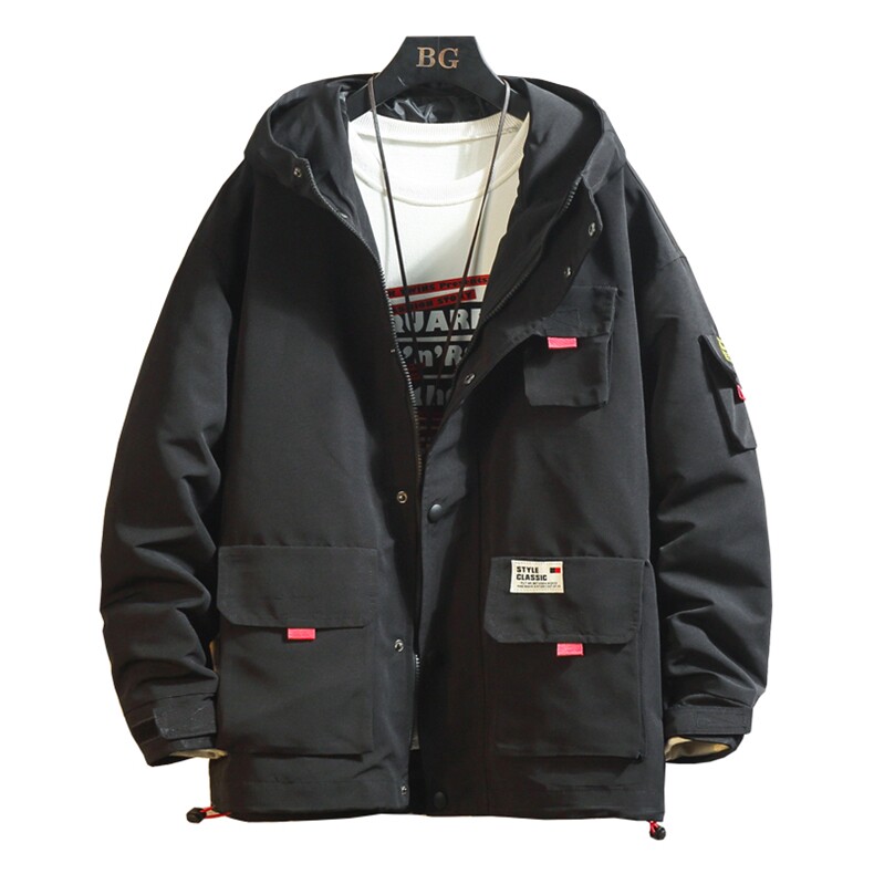 2021春季新款立体口袋工装夹克连帽外套大码钱塘6025-jk15-p90,男装夹克,星座311A