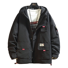 2021春季新款立体口袋工装夹克连帽外套大码钱塘6025-jk15-p90，男装夹克，星座311A