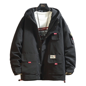 2021春季新款立体口袋工装夹克连帽外套大码钱塘6025-jk15-p90图片