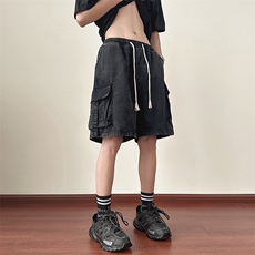 美式高街工装休闲裤男夏季青少年潮流痞帅宽松裤子DK1073-P45，男装牛仔裤，星座308B-1
